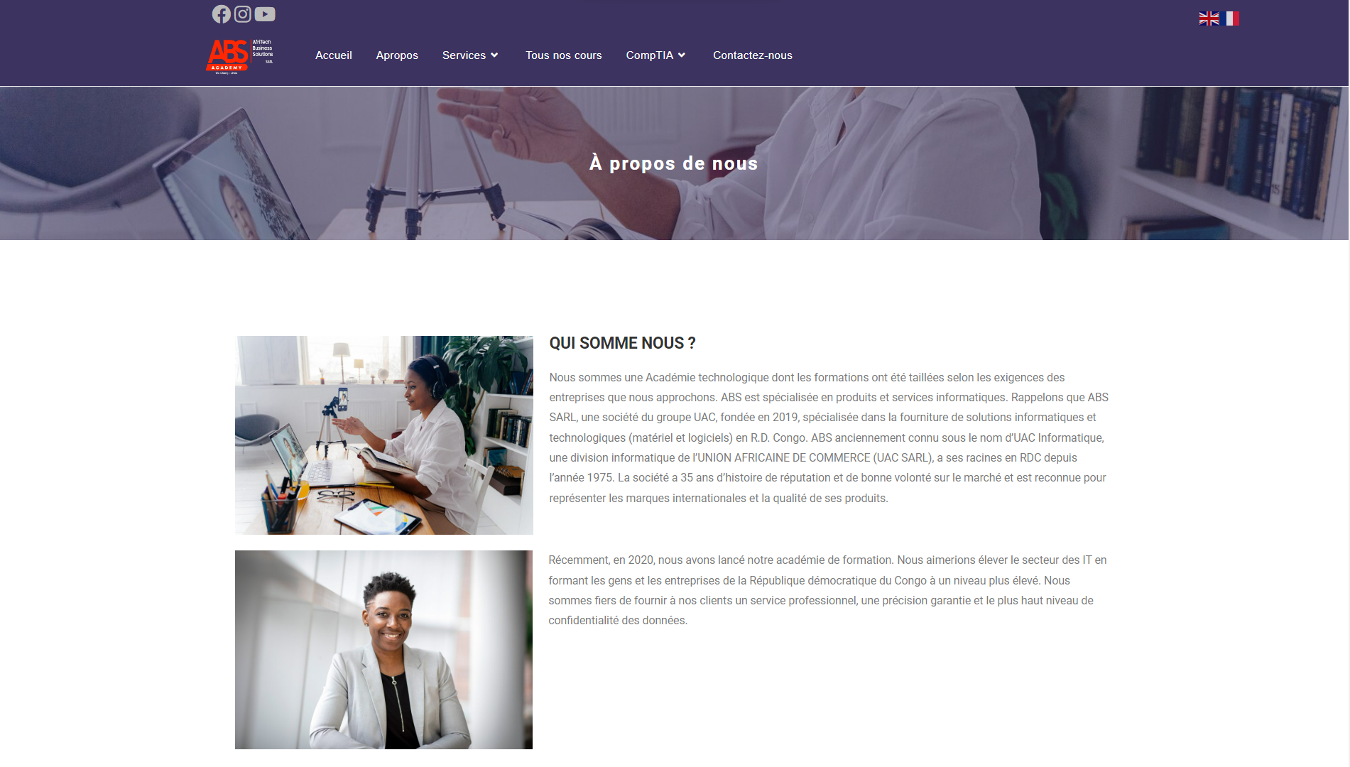 Le site web de Jupiter Sécurity