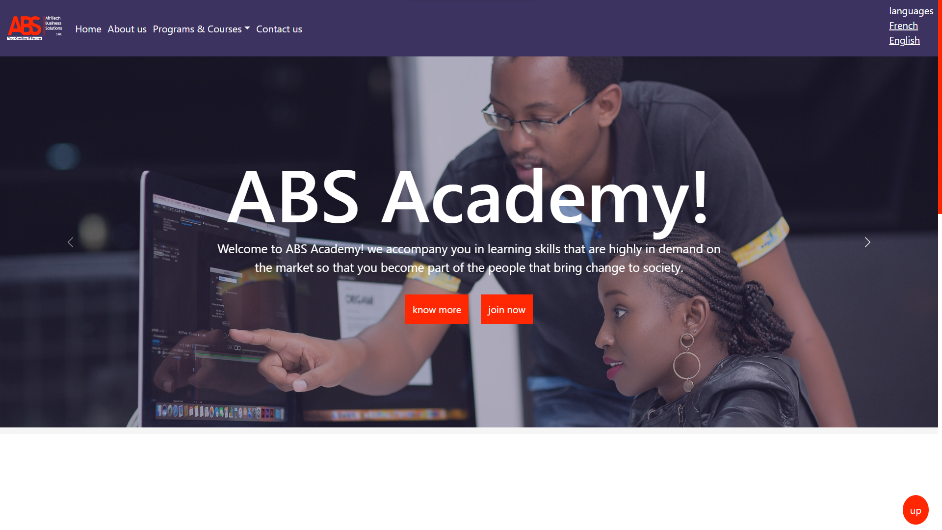 Le site web D'abs Academy